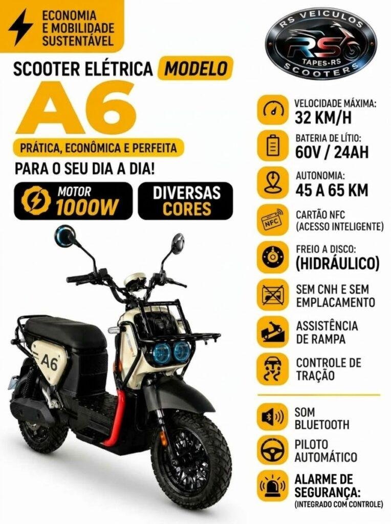 Scooter Elétrica A6 Sudu 1000w