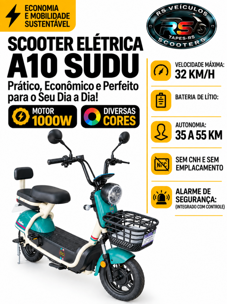 Scooter Elétrica A10 Sudu 1000w